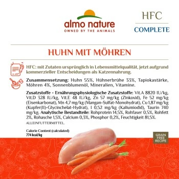Almo Nature Almo Complete HFC Huhn Mit Möhren 48x70 G 2 Almo Nature Almo Complete HFC Huhn Mit Möhren 48x70 G – Bild 2
