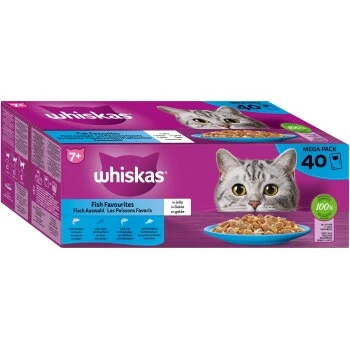 Whiskas Mega Pack 7+ Fisch Auswahl In Gelee 40 X 85g 1 Whiskas Mega Pack 7+ Fisch Auswahl In Gelee 40 X 85g