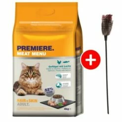 PREMIERE Hair And Skin Geflügel Mit Lachs 4kg Mit Gratis Katzenangel