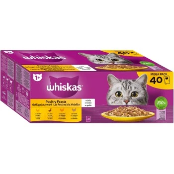 Whiskas Mega Pack 1+ Geflügel Auswahl In Gelee 40 X 85g 1 Whiskas Mega Pack 1+ Geflügel Auswahl In Gelee 40 X 85g